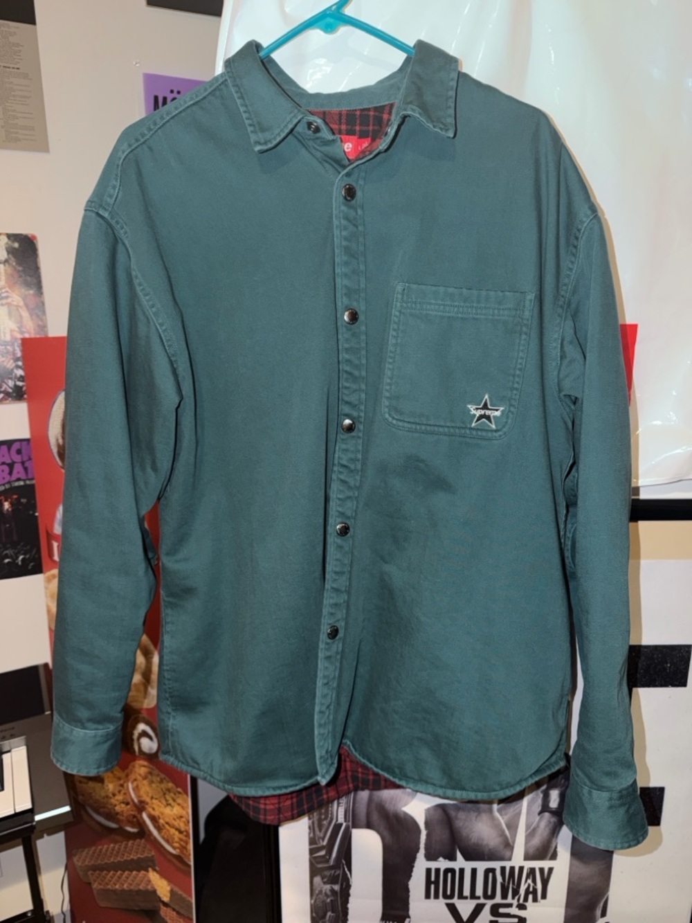Supreme Teal Green quilted Button-Down Shirt